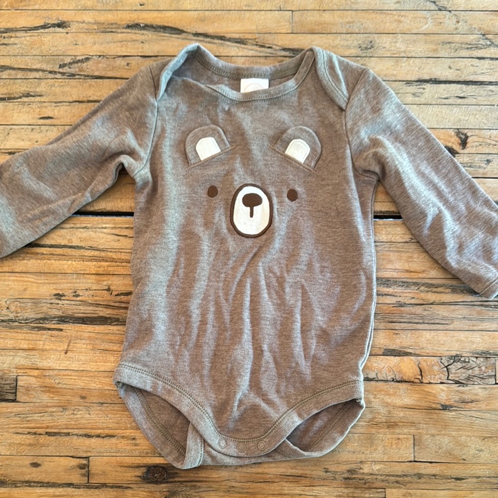 Gymboree Gray and White Bear Bodysuit